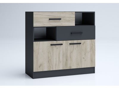 Συρταριέρα MOKA (γκρι kraft / ανθρακίτη )